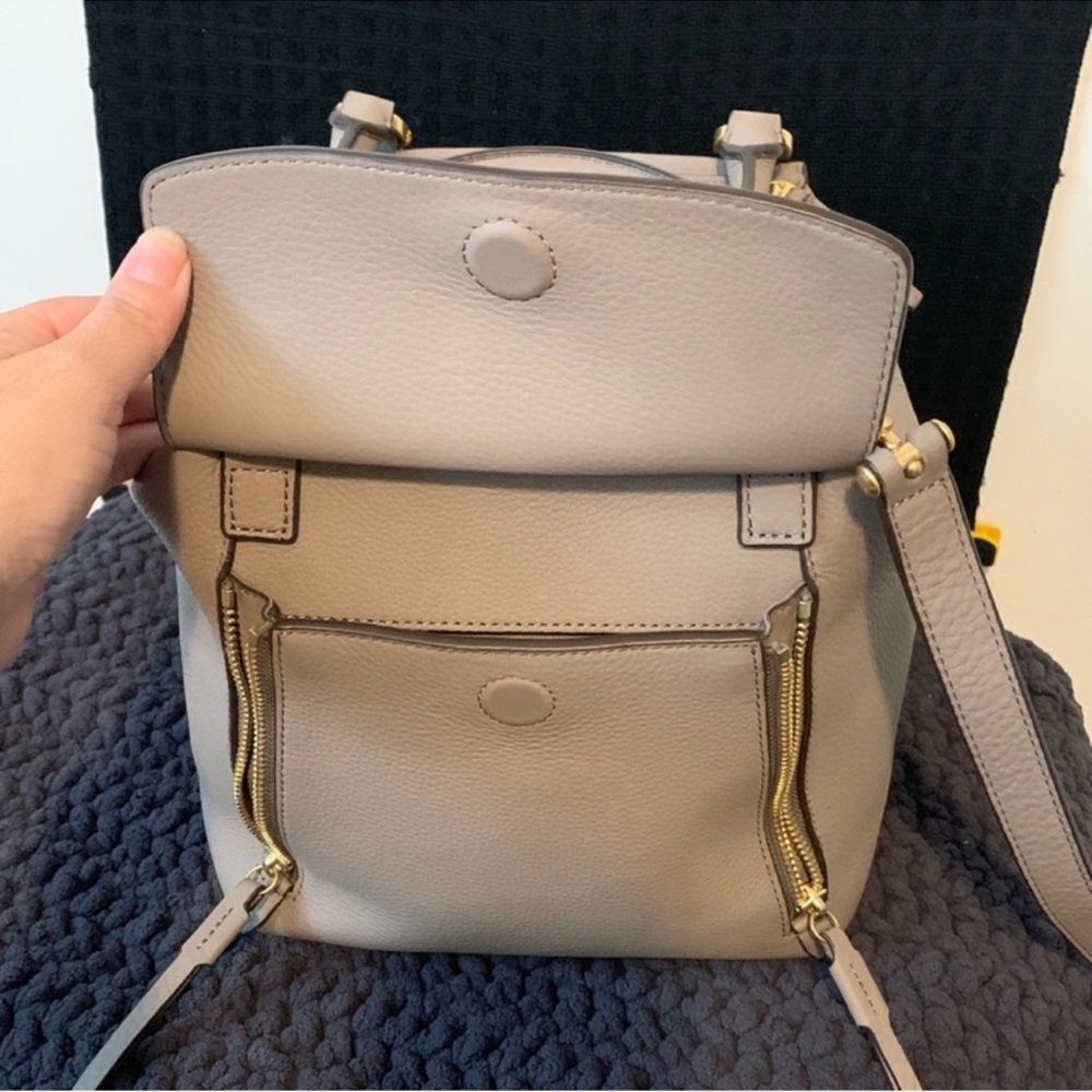 Tory Burch Gold and Tan Crossbody Bag with Structured Design - Picture 5 of 15
